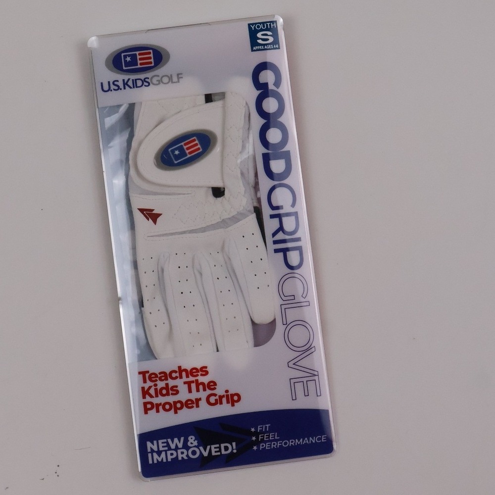 U.S. Kids Golf Good Grip Glove White Right Hand Golfer Youth Small Leather NWT